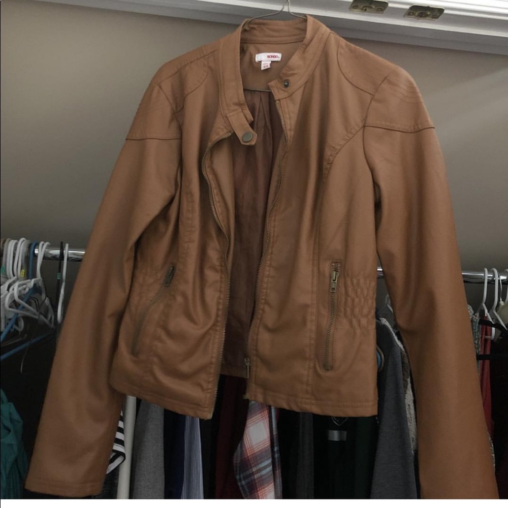 Brown leather jacket